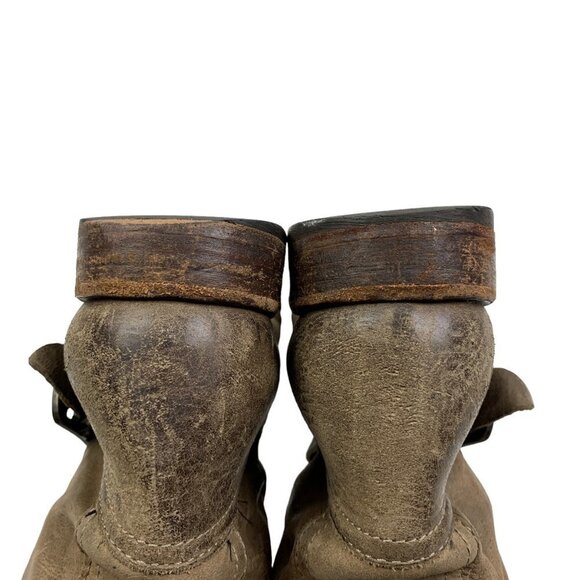 Frye Veronica Slouch Tall Boots Buckle Brown Distressed Boots Women's Size 8.5 - Picture 7 of 12
